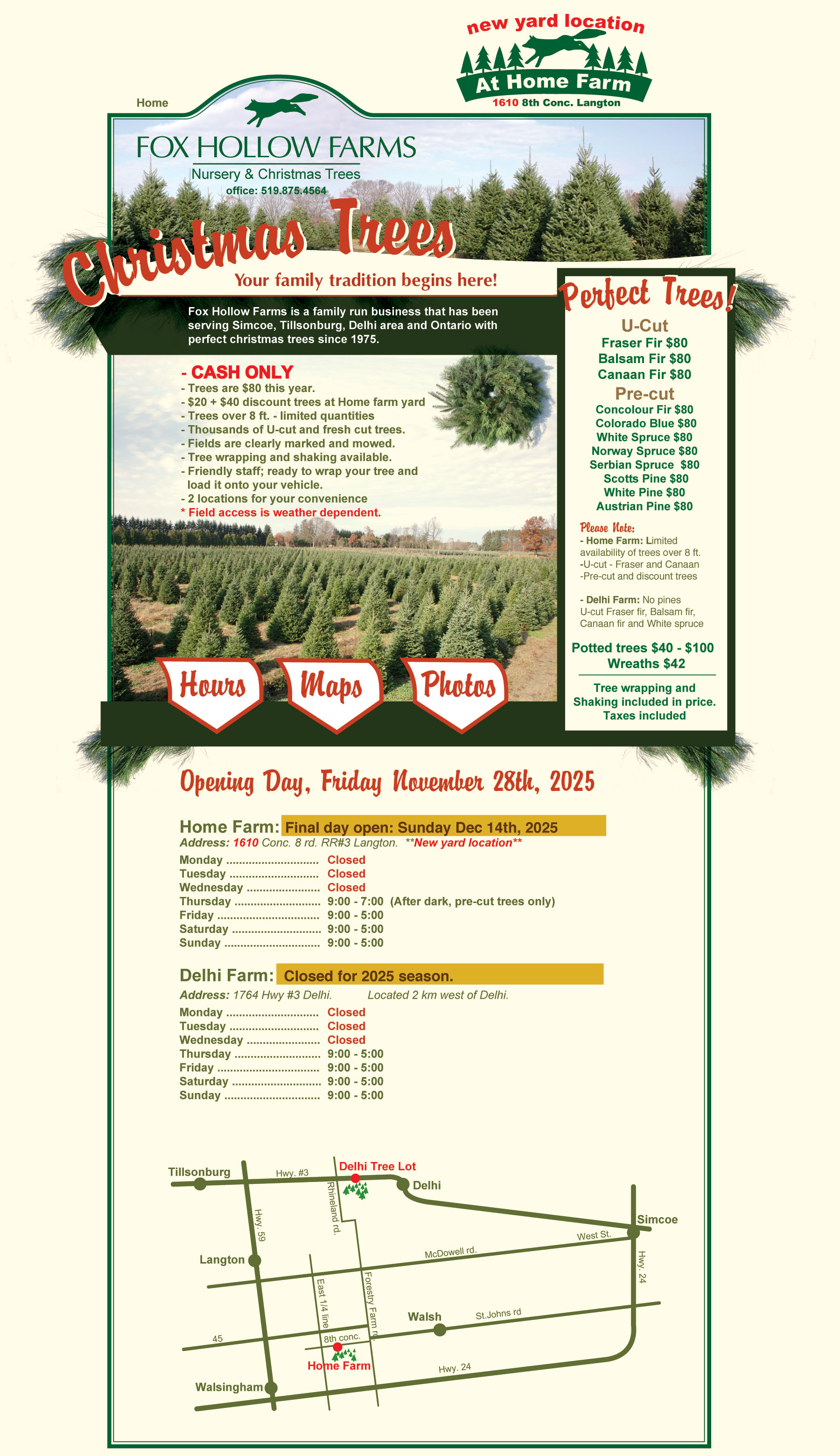 Fox Hollow Farms - Norfolk Ontario Nursery Christmas Trees and Landscaping Trees