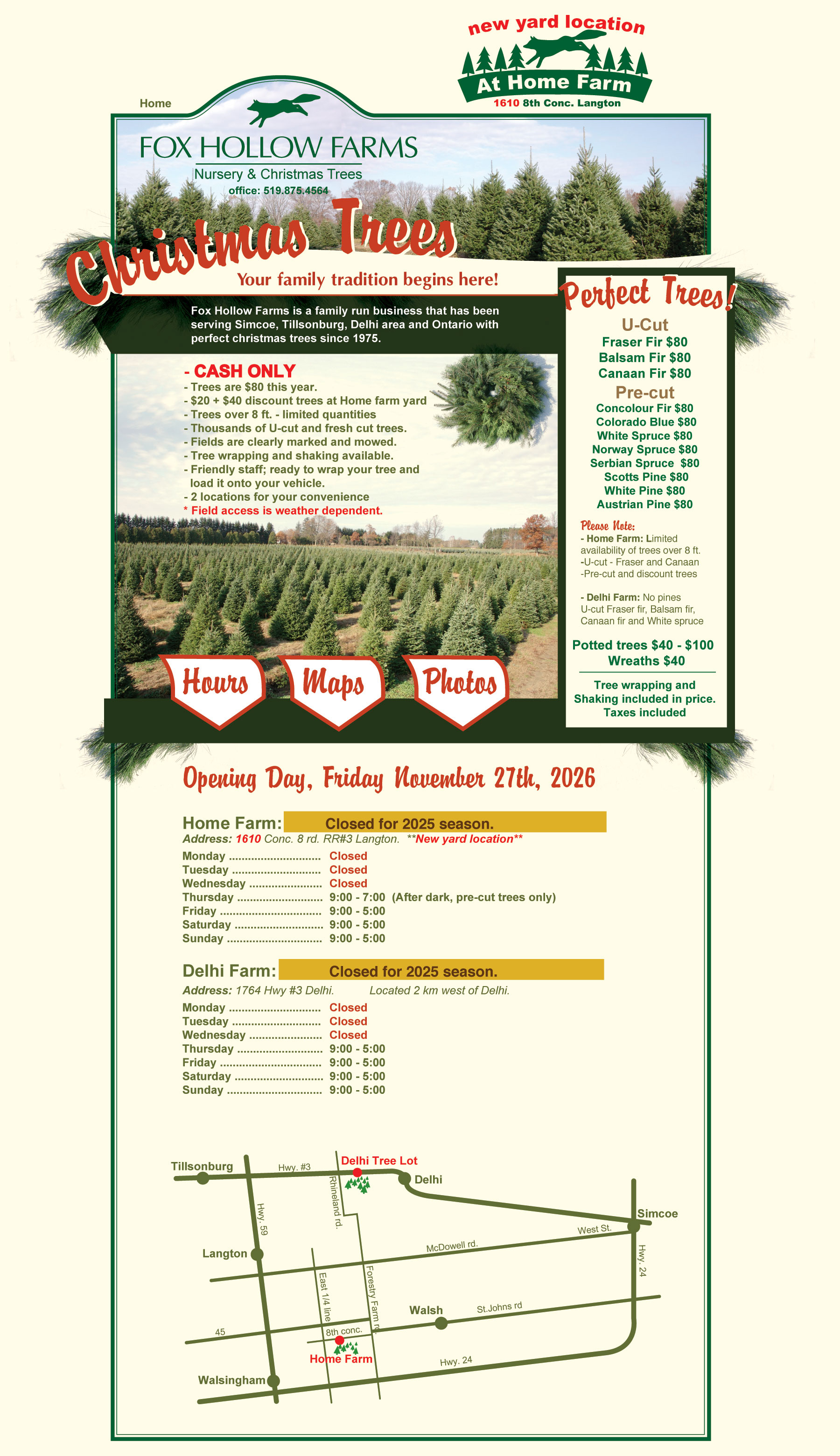 Fox Hollow Farms - Norfolk Ontario Nursery Christmas Trees and Landscaping Trees